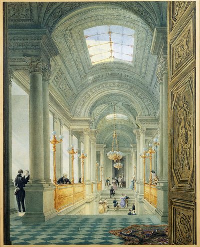 Parijs. De grote trap in het Tuilerieënpaleis door Eugene Emmanuel Viollet le Duc