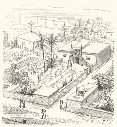 Landelijk huis in het oude Egypte door Eugene Emmanuel after Viollet le Duc