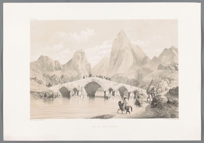 Brug Pol-e Dokhtar door Eugene Flandin