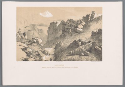 Ganjnameh op de berg Alvand in Iran door Eugene Flandin