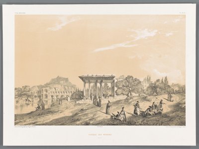 Gezicht op een gebouw in Isfahan, Iran door Eugene Flandin