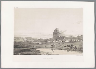 Gezicht op het dorp Soltaniyeh door Eugene Flandin