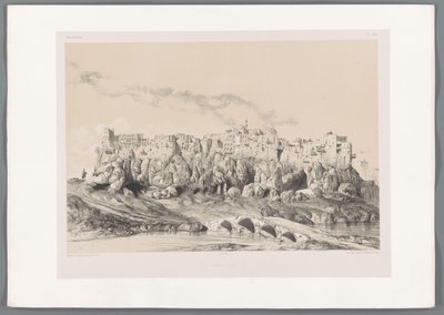 Gezicht op het kasteel van Izadkhvast door Eugene Flandin