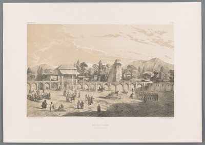 Meidan i Shah, het koninklijk plein in Teheran door Eugene Flandin
