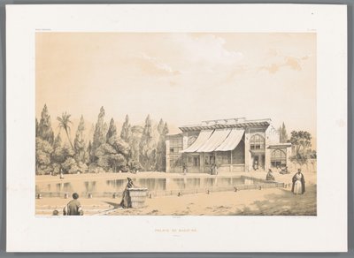 Nou Bagh paleis in Shiraz door Eugene Flandin