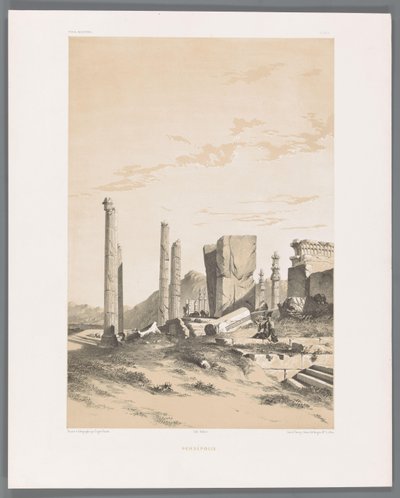 Ruïne van Persepolis door Eugene Flandin
