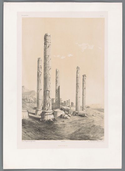 Ruïne van Persepolis door Eugene Flandin