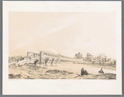 Si-o-se Pol of Allahverdi-Khanbrug in Isfahan door Eugene Flandin