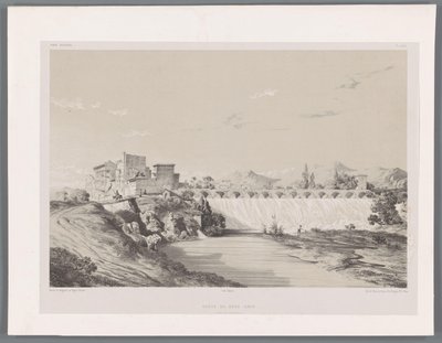 Waterval van Band Amir op de vlakte van Persepolis door Eugene Flandin