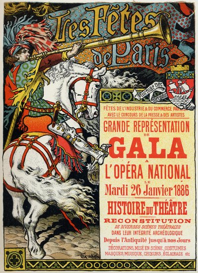 Bal bij de Opera van Parijs, poster door Eugene Grasset door Eugene Grasset