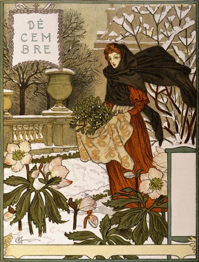 December, Illustratie uit de kunstportefeuille "Le Mois", 1896 door Eugene Grasset