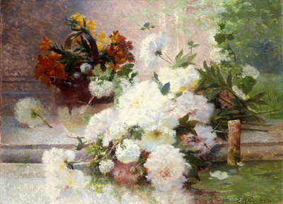 Een Stilleven met Herfstbloemen door Eugene Henri Cauchois