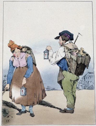 Lantaarn drager, rue Mouffetard - in "Souvenirs d
