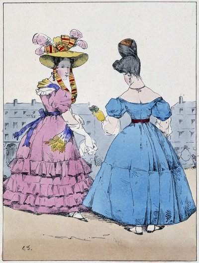 Twee elegante vrouwen, boulevard de l
