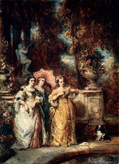 Een Wandeling, 1852 door Eugene Isabey