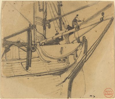 Mannen repareren de boom door Eugene Isabey
