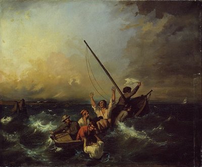 Schipbreuk door Eugene Isabey