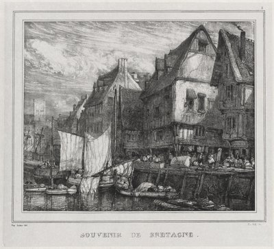 Souvenirs: Souvenir van Bretagne, Plaat 5 door Eugene Isabey