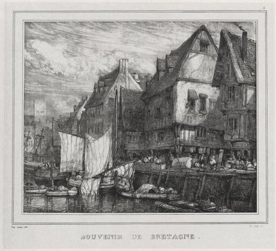 Souvenirs: Souvenir van Bretagne, Plaat 5, 1832 door Eugene Isabey