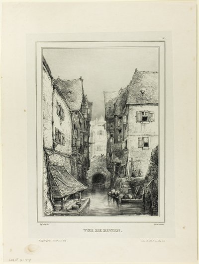 Uitzicht op Rouen door Eugene Isabey