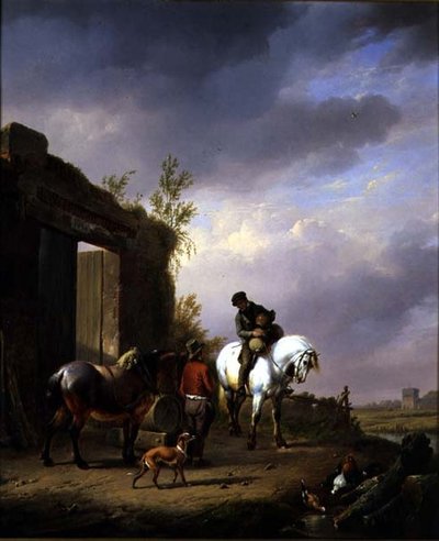 De rustplaats van de reizigers door Eugene Joseph Verboeckhoven