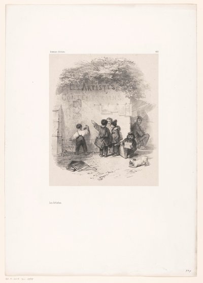 Kinderen voor een muur door Eugene Leroux