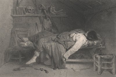 Le Suicide, 1846 door Eugene Leroux