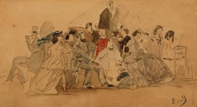 Middag op het strand, ca. 1865 door Eugene Louis Boudin