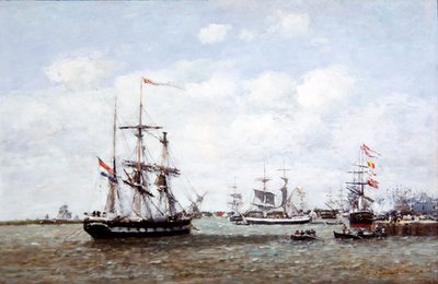 Antwerpen, De Haven door Eugene Louis Boudin