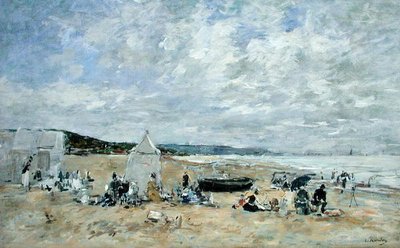 Strandscène door Eugene Louis Boudin