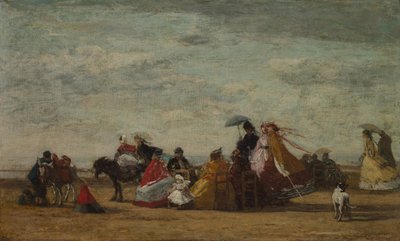 Strandscène, ca. 1865-1867 door Eugene Louis Boudin