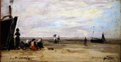 Strandscène door Eugene Louis Boudin
