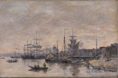 Bordeaux, de haven door Eugene Louis Boudin