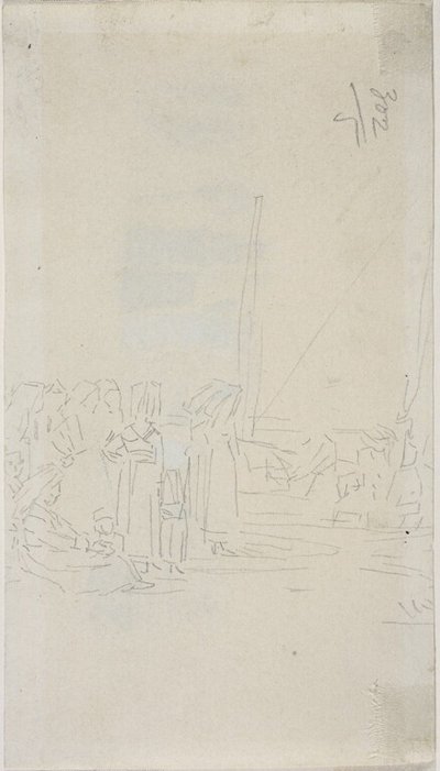 Bretonse vrouwen op het strand door Eugene Louis Boudin