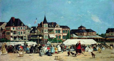 Casino de Trouville door Eugene Louis Boudin