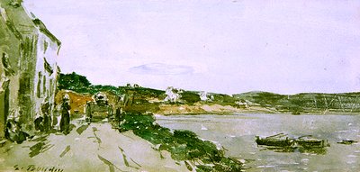Kustscène door Eugene Louis Boudin