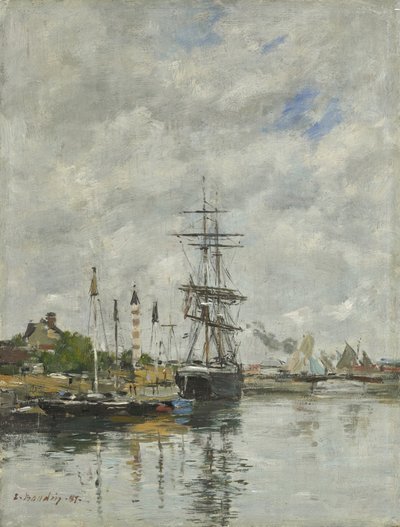 Deauville, het bootbassin, 1887 door Eugene Louis Boudin