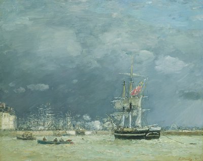 Avond, Le Havre, 1866 door Eugene Louis Boudin