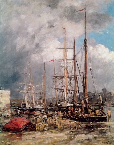 Fecamp, Haringvissers, 1892-94 door Eugene Louis Boudin