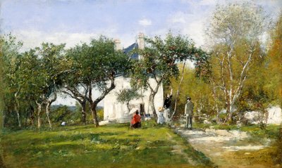 Fervaques, tuin en huis van meneer Jacquette door Eugene Louis Boudin