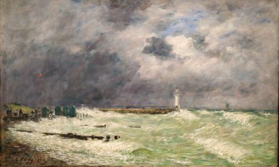 Windvlaag in Frascati, Le Havre door Eugene Louis Boudin