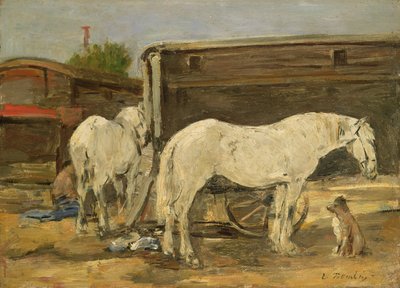 Zigeunerpaarden, ca. 1885-90 door Eugene Louis Boudin