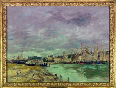 De haven van Trouville (Trouville-sur-Mer), Calvados door Eugene Louis Boudin