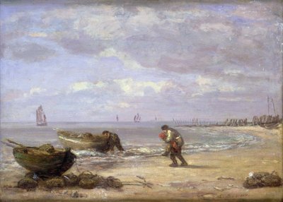 Laag Tij bij Honfleur door Eugene Louis Boudin