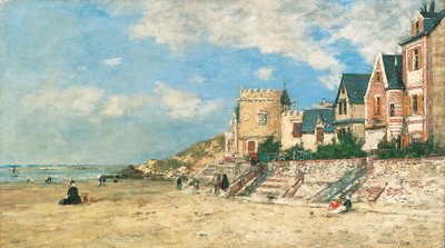 Malakoff Toren en de Kust bij Trouville door Eugene Louis Boudin