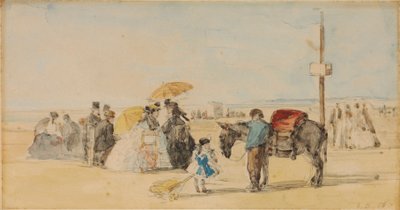 Op het strand, 1866 door Eugene Louis Boudin
