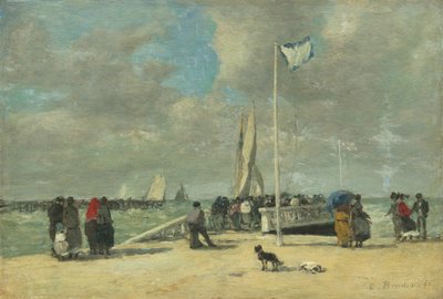 Op de pier, ca. 1869-1870 door Eugene Louis Boudin