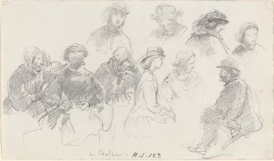 Passagiers aan boord van een schip, eind 19e eeuw door Eugene Louis Boudin