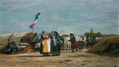 Bedevaart in Finistère, Bretagne door Eugene Louis Boudin