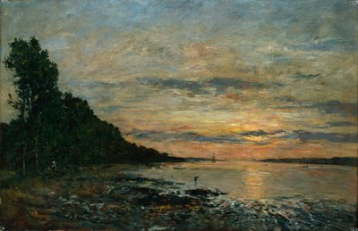 Plougastel, Zonsondergang over de Riviermonding, c.1870-73 door Eugene Louis Boudin